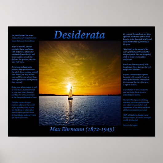 Sail Away in blauw Poster (Voorkant)