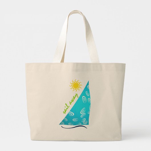Sail Away in turquoise... Grote Tote Bag (Achterkant)