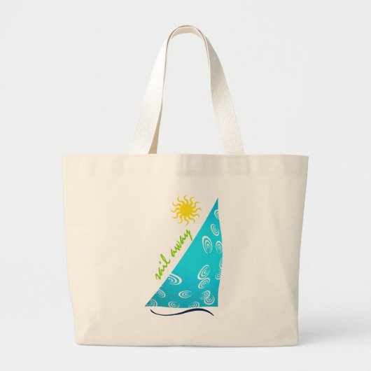 Sail Away in turquoise... Grote Tote Bag (Voorkant)