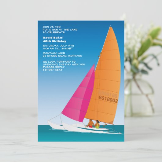 Sail Away Invitation Kaart (Staand voorkant)