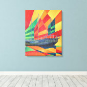 Sail Away Junk Pleasure Boat Canvas Afdruk (Insitu (Houten vloer))