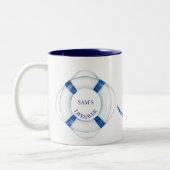 Sail Away Life Ring en Anchor Lifesaver Tweekleurige Koffiemok (Links)