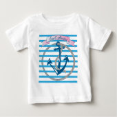 Sail Away Nautical Anchor met blauwe strepen (Voorkant)