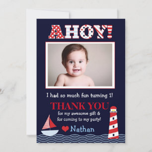 Sail Away Nautical Photo Bedankt Opmerking