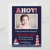 Sail Away Nautical Photo Bedankt Opmerking (Voorkant)