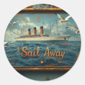 🚢✨ "Sail Away" Nautische Sticker (Voorkant)