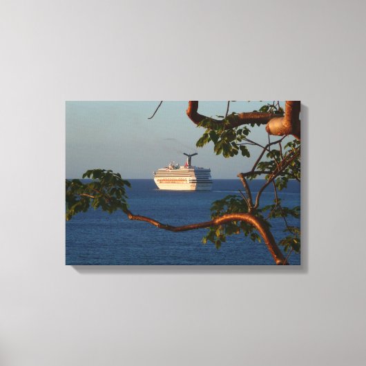 Sail Away op Sunset I Cruise Vacation Canvas Afdruk (Voorkant)