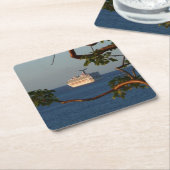 Sail Away op Sunset I Cruise Vacation Kartonnen Onderzetters (Schuin)