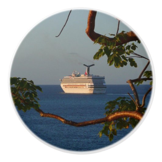 Sail Away op Sunset I Cruise Vacation Keramische Knop (Voorkant)