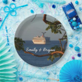 Sail Away op Sunset I Cruise Vacation Papieren Bordje (Feest)