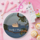 Sail Away op Sunset I Cruise Vacation Papieren Bordje (Feest)