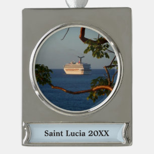 Sail Away op Sunset I Cruise Vacation Verzilverd Banner Ornament