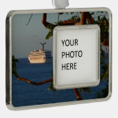 Sail Away op Sunset I Cruise Vacation Verzilverd Omlijst Ornament (Rechts)