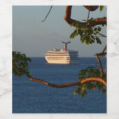 Sail Away op Sunset I Cruise Vacation Wijn Etiket (Enkel label)