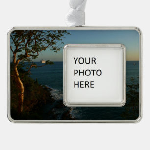 Sail Away op Sunset II Tropical Seascape Verzilverd Omlijst Ornament