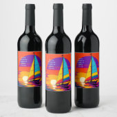 Sail Away Retirement Graphic Wijn Etiket (Flessen)