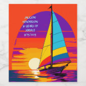 Sail Away Retirement Graphic Wijn Etiket (Enkel label)