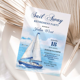 Sail Away Retirement Party Nautical Boat Yacht  Kaart