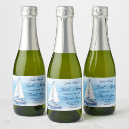 Sail Away Retirement Party Nautical Boat Yacht  Sparkling Wijnetiket