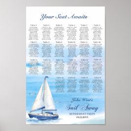 Sail Away Retirement Party Seating Chart Poster