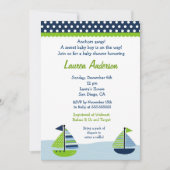 Sail Away Sailboat Baby Shower Invitaties Kaart (Voorkant)