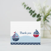 Sail Away Sailboat Nautical Dank je wel kaarten (Staand voorkant)