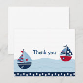 Sail Away Sailboat Nautical Dank je wel kaarten (Voorkant / Achterkant)