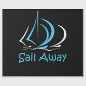 Sail Away Sailboot Boat Sand Ocean Gul Cadeaupapier (Vlak)