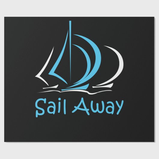 Sail Away Sailboot Boat Sand Ocean Gul Cadeaupapier (Vlak)