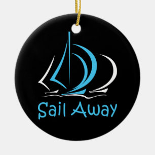 Sail Away Sailboot Boat Sand Ocean Gul Keramisch Ornament