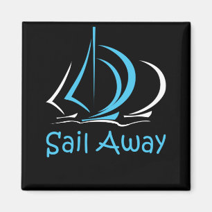 Sail Away Sailboot Boat Sand Ocean Gul Magneet