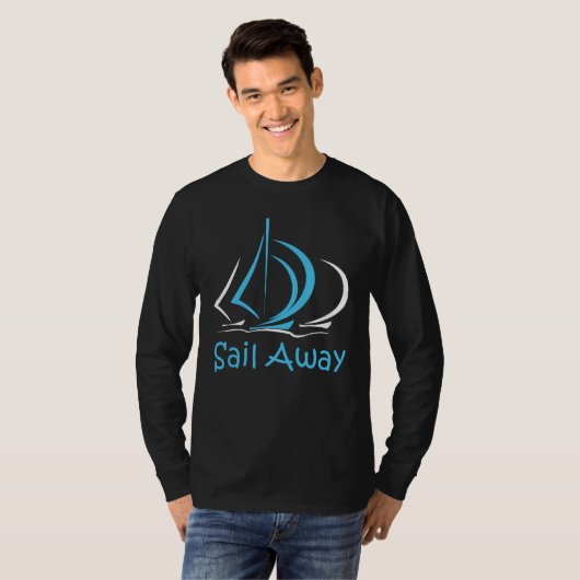 Sail Away Sailboot Boat Sand Ocean Gul T-shirt (Voorkant volledig)