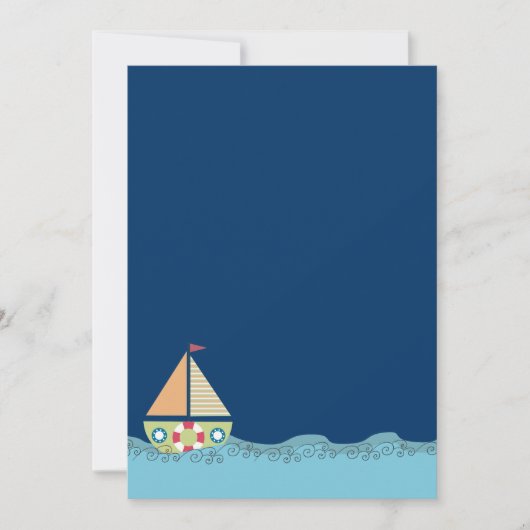 Sail Away Sailing Boat Boys Birthday Invite Kaart (Voorkant)