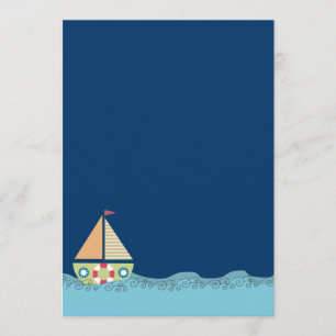 Sail Away Sailing Boat Boys Birthday Invite Kaart