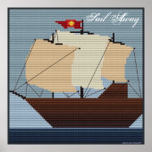 SAIL AWAY SAILING SHIP POSTER (Voorkant)