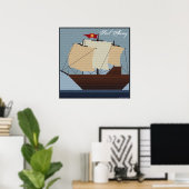 SAIL AWAY SAILING SHIP POSTER (Thuiskantoor)