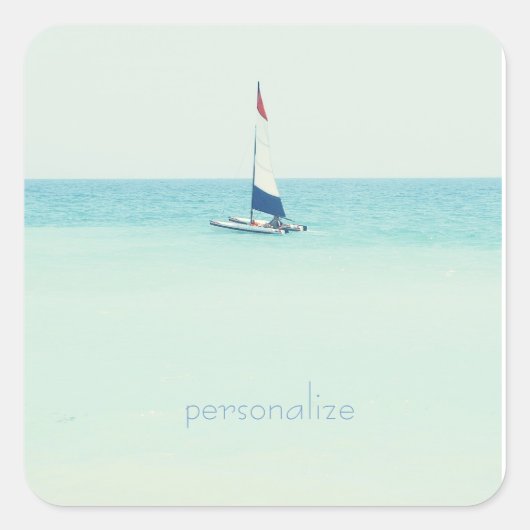 Sail Away Vierkante Sticker (Voorkant)