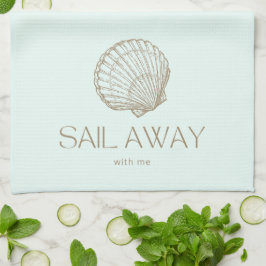 'Sail Away With Me' Oceaanliefhebbers Kust Geïnspi Theedoek