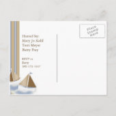 Sail Boat Baby shower Briefkaart Uitnodiging (Achterkant)