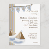 Sail Boat Baby shower Briefkaart Uitnodiging (Voorkant)