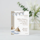 Sail Boat Baby shower Briefkaart Uitnodiging (Staand voorkant)