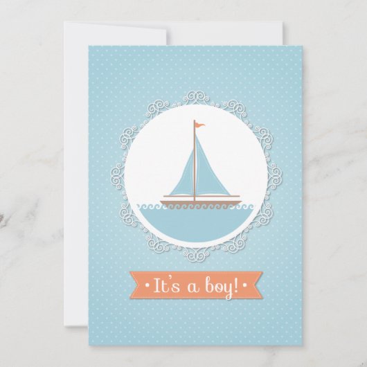 Sail Boat Baby Shower Uitnodiging (Voorkant)