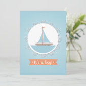 Sail Boat Baby Shower Uitnodiging (Staand voorkant)