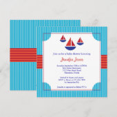 Sail Boat Baby shower Uitnodiging (Voorkant / Achterkant)