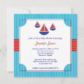 Sail Boat Baby shower Uitnodiging (Voorkant)