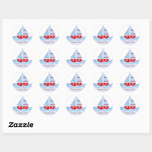 Sail Boat Bedankt Ronde Sticker (Vel)