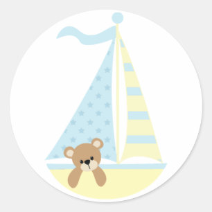 Sail Boat Beer Baby shower Stickers