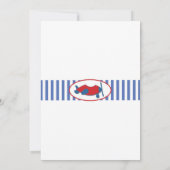 Sail Boat Birthday Party - Uitnodiging/rood wit bl Kaart (Achterkant)