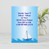 Sail Boat Birthday Uitnodiging (Staand voorkant)
