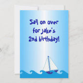 Sail Boat Birthday Uitnodiging (Achterkant)